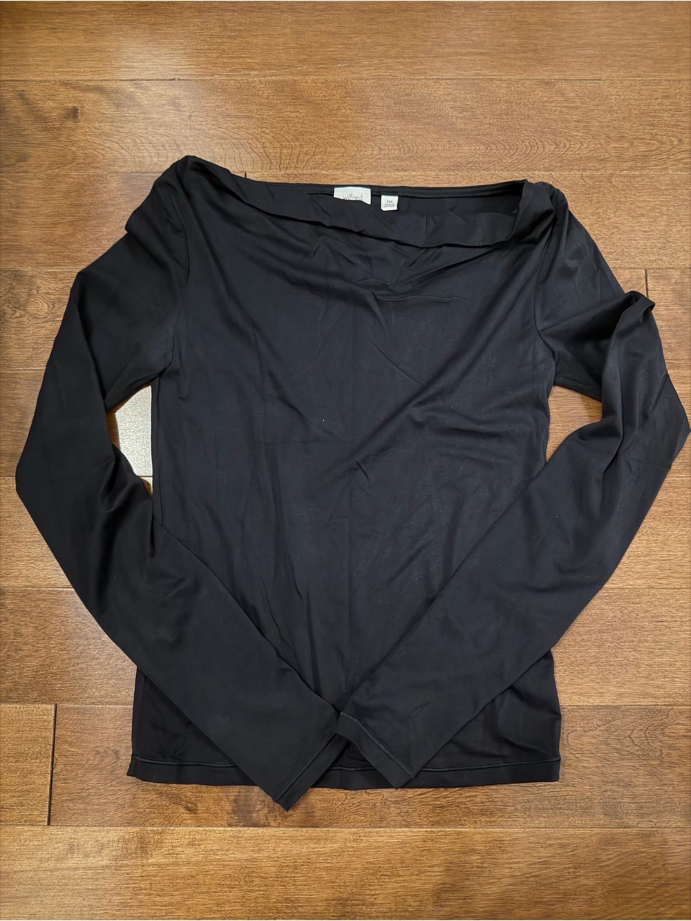 Wilfred Black Long-Sleeve Boatneck Top